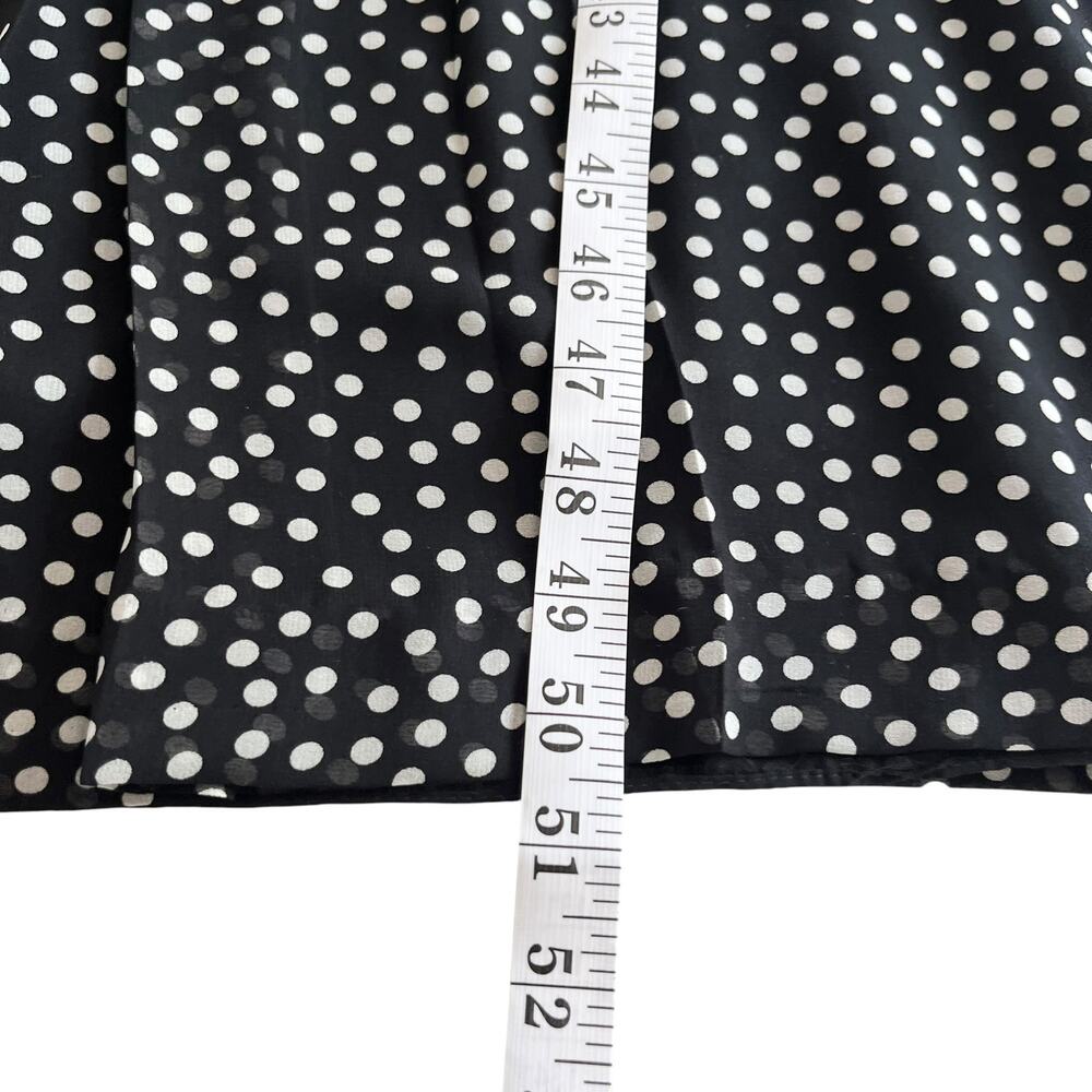 ZARA Black White Polka Dot Mock Neck Belted Midi Dress Long Sleeve - Picture 10 of 10